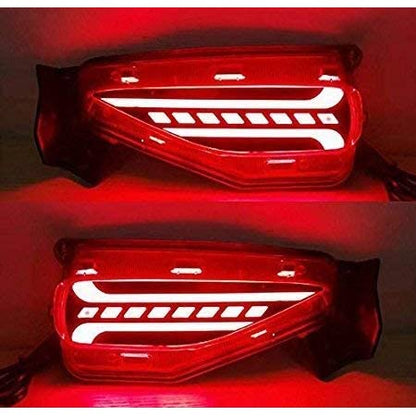 Rear Car Oxygen -Bumper Led Reflector Drl Back Light for Toyota Fortuner 2012-2015 Models (Red) Set of 2