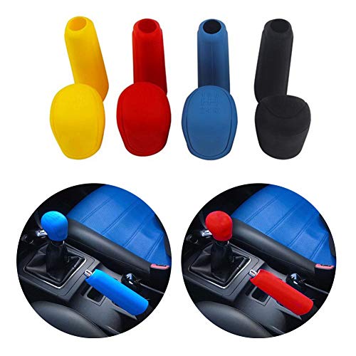 CarOxygen Silicone Gear Shift Knob Cover and Handbrake Cover  (5.5cm x 2.1", Red) -2Pcs Set