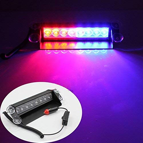 Car Oxygen-Red/Blue LED Car Dashboard Strobe Flasher Police Light 3 Modes For All Cars