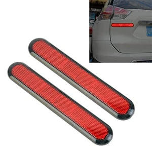 CarOxygen Car Reflective Stick-On Sticker Red Warning Safety Reflector Strips (Universal)- Pack of 2