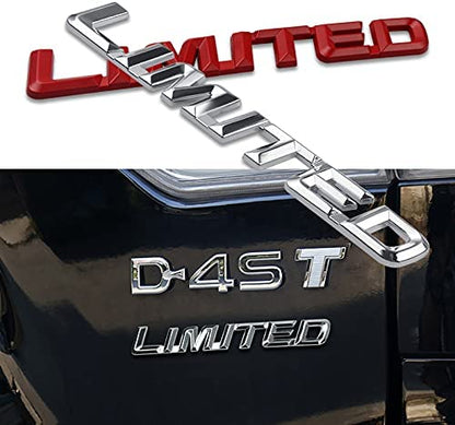 3D Metal Limited Emblem Badges,1Pack OEM Chrome Aluminum Alloy Badges Decal Tailgate Adhesive Tape Compatible for Toyota,Nissan,Jeep Grand Cherokee Wrangler Compass Auto Sticker