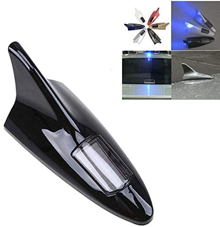 Solar Powered Car Shark Fin Antenna LED Warning Flash Strobe Tail Light Led Flash Warning Light Tail Lights (Multi colour)