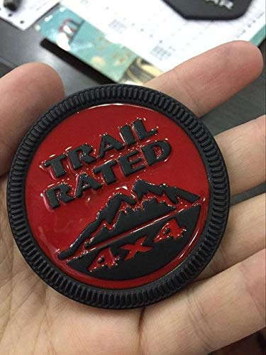 3D Trail Rated Red and Black Badge Emblem Sticker Decal for JeepCar Bike SUV Mobile Laptop (6 cm)