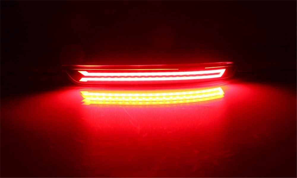 Rear Bumper LED Matrix Reflector Brake Light For Innova Crysta 2016-2020 Models with Running Indicator Function (Red, B Model) - Set of 2 Pieces