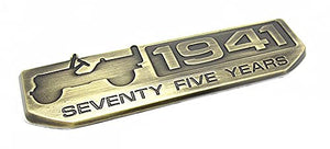 1941 75th Anniversary Emblem Sticker for Jeep, Cars, Metal (Bronze)