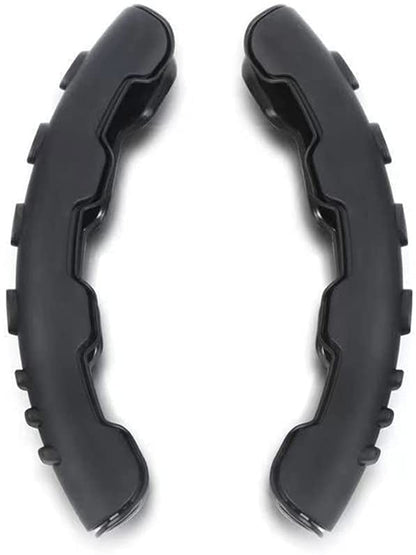 Car Anti Skid Non Slip Black Carbon Fiber Decoration Steering Wheel Grip Covers Universal for All Cars - Set of 2 pcs