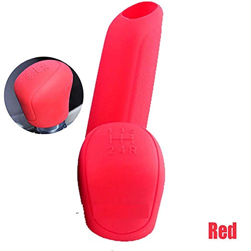 CarOxygen Silicone Gear Shift Knob Cover and Handbrake Cover  (5.5cm x 2.1", Red) -2Pcs Set