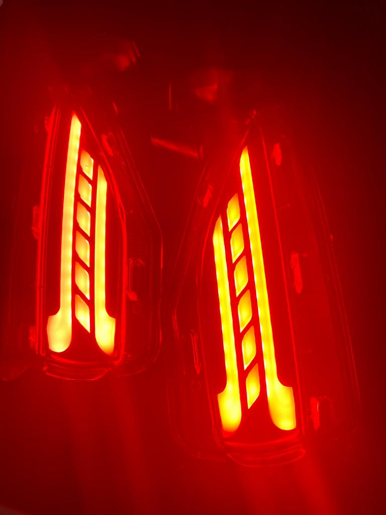 Rear Car Oxygen -Bumper Led Reflector Drl Back Light for Toyota Fortuner 2012-2015 Models (Red) Set of 2