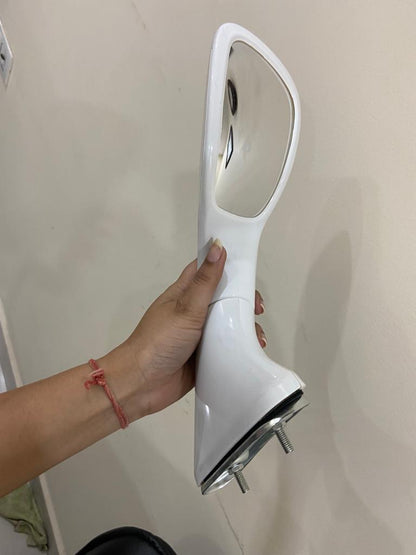 Car Bonnet Fender Side Mirror Wide Angle View for New Toyota Fortuner New (White)