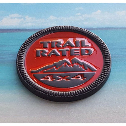 3D Trail Rated Red and Black Badge Emblem Sticker Decal for JeepCar Bike SUV Mobile Laptop (6 cm)