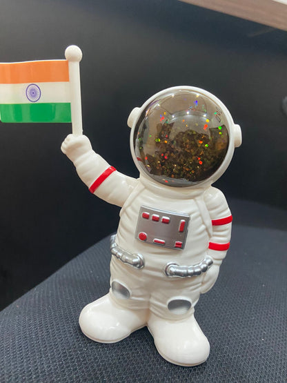 Astronaut Figures Solar Toys, Astronaut Decor, Astronaut Space Toys Planet Resin Statues, Space Gifts for Car and Home (Silver/White)