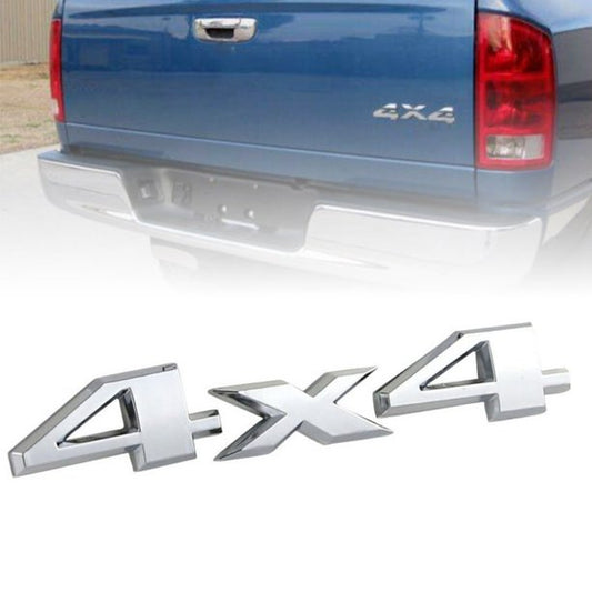 4X4 Logo Sticker for All Cars, Metal (Silver)