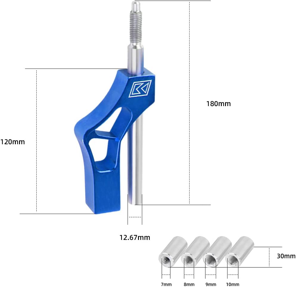 Adjustable Shift Extension Shifter Knob with Adapters Stainless Steel Height Lever Extension Gear Shifter Extender Kit for Manual Shift Knob