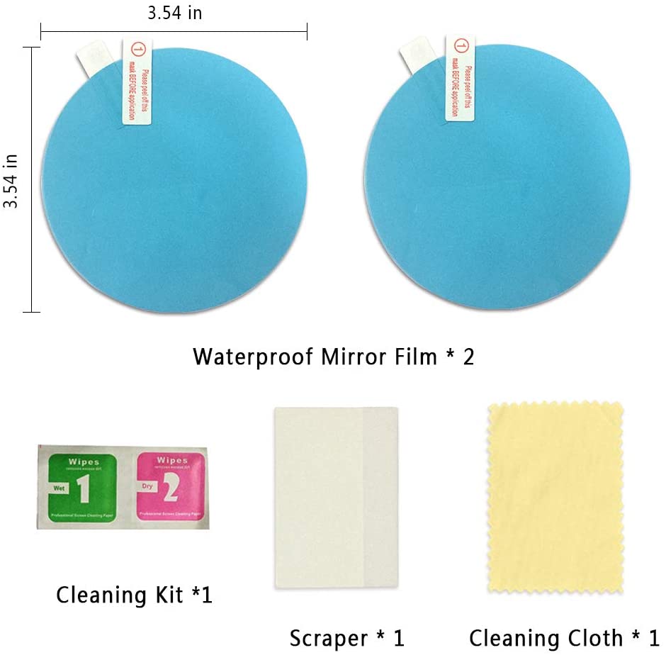 CarOxygen - Car Mirror Waterproof Film Anti Fog Film for Car Mirror Rain Proof Film, All Vehicles