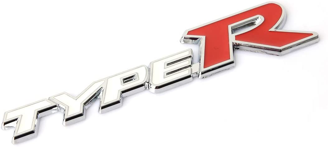 CarOxygen - 3D Letter Metal Emblem Badge {Type R,Metal}, TYPE Black,R Red,