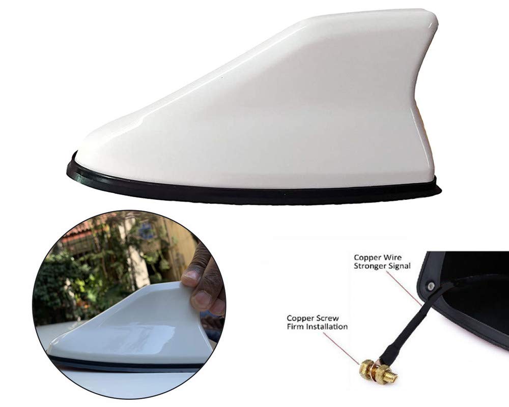 Universal Carbon Fiber Auto Car Roof Shark Fin AM/FM Radio Signal Aerial Antenna