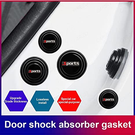 Car Door Shock Absorber, (Pack of 8, Sports) Door Soundproof Stickers, Door Edge Guard Cushion Car Door Shock