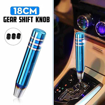 CarOxygen - Aluminum 18CM Long Universal Racing Car MOMO Shift Knob Manual Transmissive MOMO 18CM Gear Shift Knob with 3 Adapters (Mutli 18CM) (Multi Titanium 18CM MOMO)