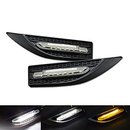 3 in 1 Car Side Decorative Fender LED DRL with Turn Signal & Door Shadow Light (ABS Plastic, Installation Required) (Set of 2)