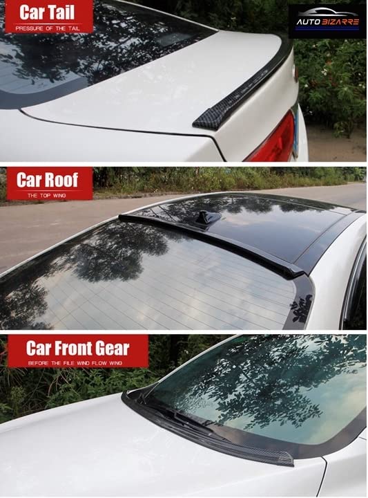 Samurai Universal Rear Trunk Spoiler Wing Lip with 3M Tape, 1.5M X 35MM, Car Modification Accessories (Carbon Black)