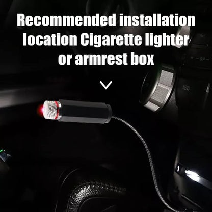 USB Roof Star Projector Lights with 3 Modes, USB Portable Adjustable Flexible Interior Car Night Lamp Decor with Romantic Galaxy Atmosphere fit Car, Ceiling, Bedroom, Party (Plug&Play, REd)