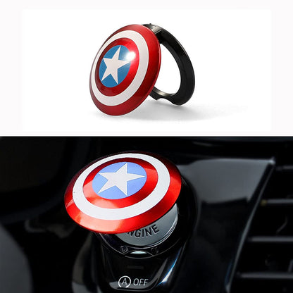 CarOxygen - IronMan Decorative Auto Accessories Car Engine Start Stop Button Cover Push Button Sticky Cover Car Interior