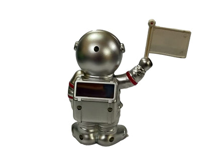 Astronaut Figures Solar Toys, Astronaut Decor, Astronaut Space Toys Planet Resin Statues, Space Gifts for Car and Home (Silver/White)