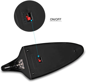 Solar Powered Car Shark Fin Antenna LED Warning Flash Strobe Tail Light Led Flash Warning Light Tail Lights (Multi colour)
