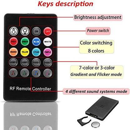 CarOxygen - Car LED Interior Strip Light, 16 Million Colors 5 in 1 with 6 Meters Fiber Optic, Multicolor RGB Sound Active Automobile Atmosphere Ambient Lighting Kit - Wireless Bluetooth APP Control