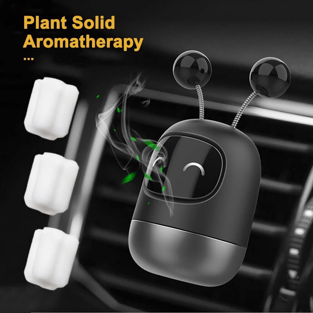 1 Set Car Air Freshener Vent Clips Robot Shape Car Airfreshener Perfume Diffuser Car Perfumes Aroma Clip for Car Living Room Office Decoration (Black)