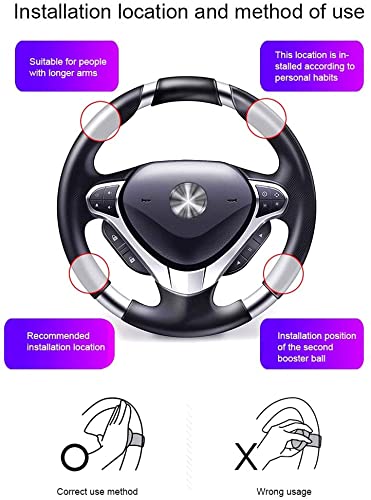 3R-2251 Black 360Â° Rotation Universal Car Steering Knob Wheels Spinner Knob Power Save Easy Turn Ball Booster
