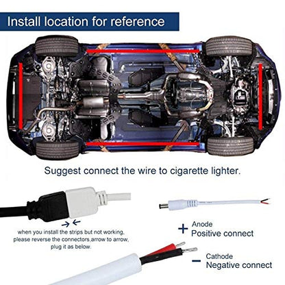 Car Underglow Lights, 4 Pcs Bluetooth Led Strip Lights with Dream Color Chasing, APP Control 12V 300 LEDs Underbody Lights, Waterproof Underglow Led Light Kit for Cars, Trucks, Boats