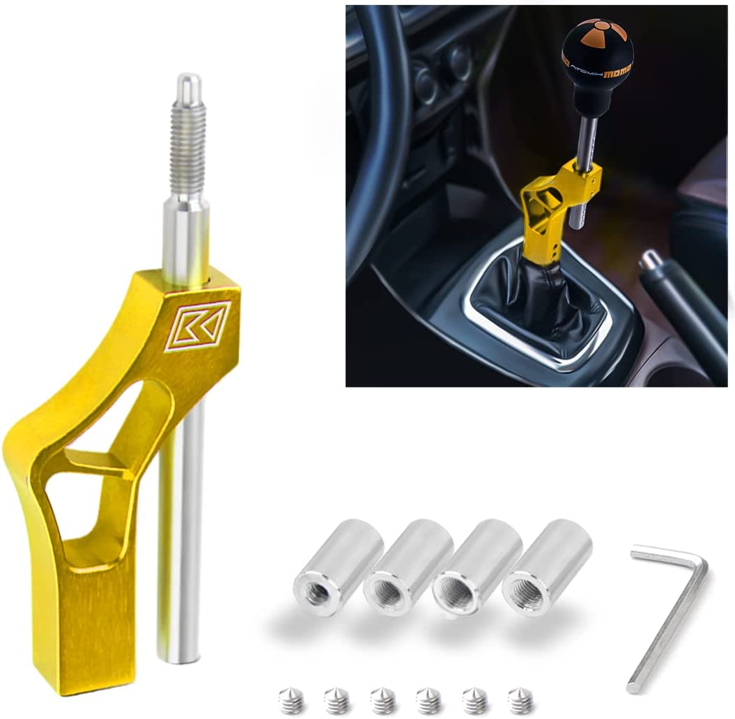 Adjustable Shift Extension Shifter Knob with Adapters Stainless Steel Height Lever Extension Gear Shifter Extender Kit for Manual Shift Knob