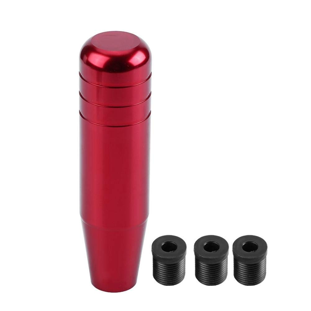 Caroxygen -Aluminum 13CM Long Universal Racing Car MOMO Shift Knob Manual Transmissive MOMO 13CM Gear Shift Knob with 3 Adapters (RED 13CM)