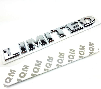 3D Metal Limited Emblem Badges,1Pack OEM Chrome Aluminum Alloy Badges Decal Tailgate Adhesive Tape Compatible for Toyota,Nissan,Jeep Grand Cherokee Wrangler Compass Auto Sticker