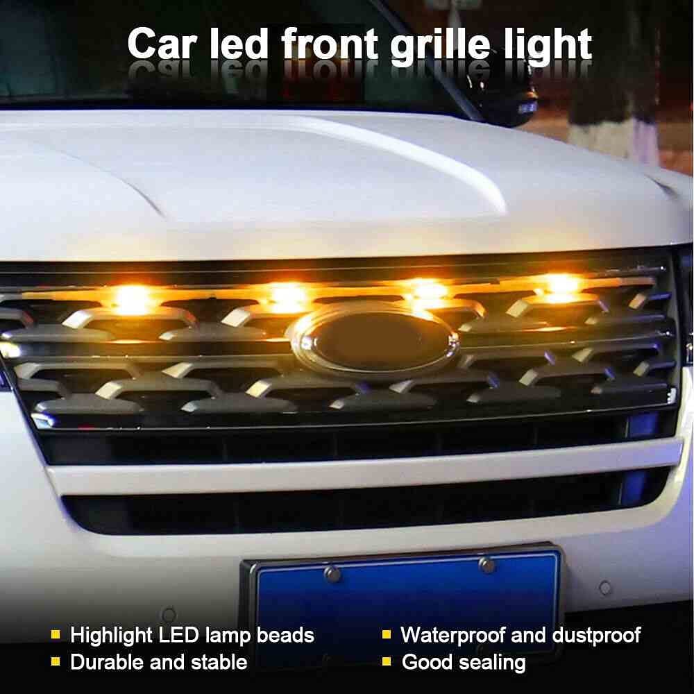 Yellow Grill Led with Fuse Adapter Wiring Harness Kit / Fuse CarOxygen - Adapter Wiring Harness Kit/ (4PCS)