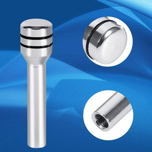 4 Pcs Silver Aluminum Alloy Car Door Lock Knob Covers, Universal Fit Interior Door Pull Pin Cover for Most Vehicles, 5mm Shaft Hole Diameter, 50mm Total Length