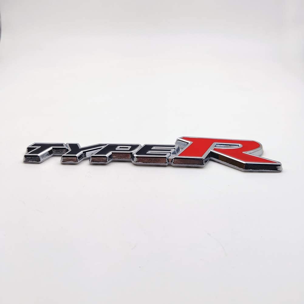 CarOxygen 3D Letter Metal Emblem TYPE R Badge (Black Red)