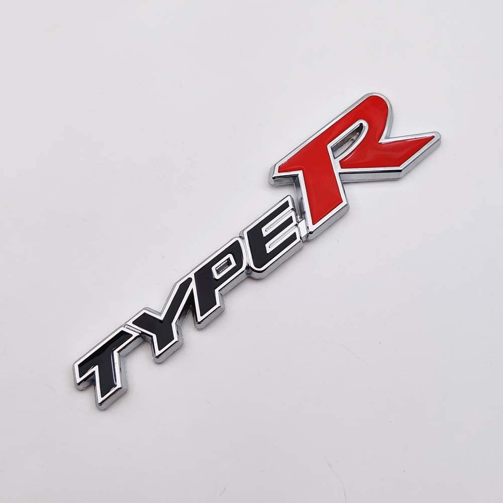 Car R Badge CarOxygen 3D Letter Metal Emblem TYPE R Badge (Black Red) - caroxygen