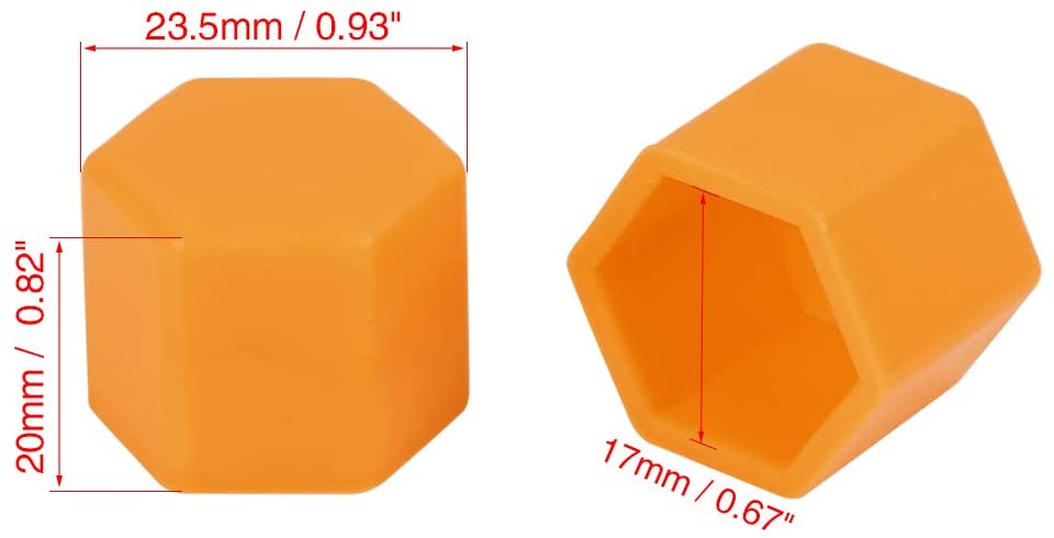 20pcs Universal Orange Silicone Car Wheel Nut Lug Hub Screw Rim Bolt Covers Dust Protection Tyres Screw Caps