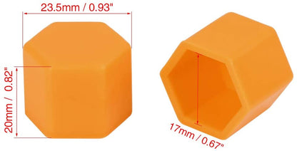 20pcs Universal Orange Silicone Car Wheel Nut Lug Hub Screw Rim Bolt Covers Dust Protection Tyres Screw Caps