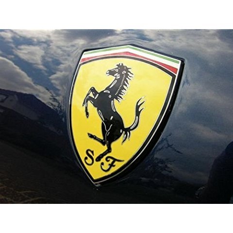 3D Fe rrari Yellow Badge Emblem Sticker Decal for Ferrari Car Bike SUV Mobile Laptop (7.5 x 5.3 cm)