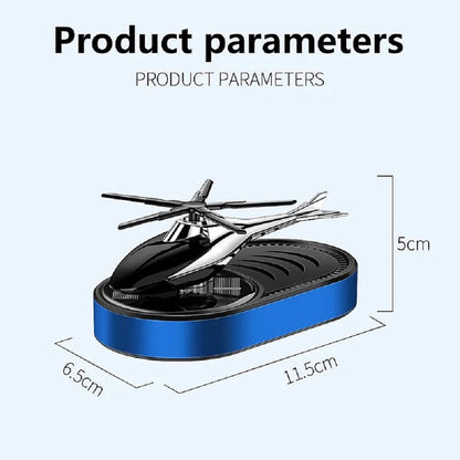 Helicopter Solar Car Air Freshener Rotation Zinc Alloy Car Perfume Diffuser Ornament for Vehicles