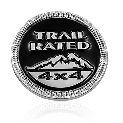 3D Trail Rated Red and Black Badge Emblem Sticker Decal for JeepCar Bike SUV Mobile Laptop (6 cm)