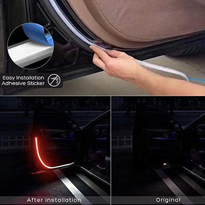 2PCS Car Door Opening Warning Lights 144 LED Strobe Flashing Anti Rear-end Collision Safety Lamps welcome Flash light (RED& WHITE)