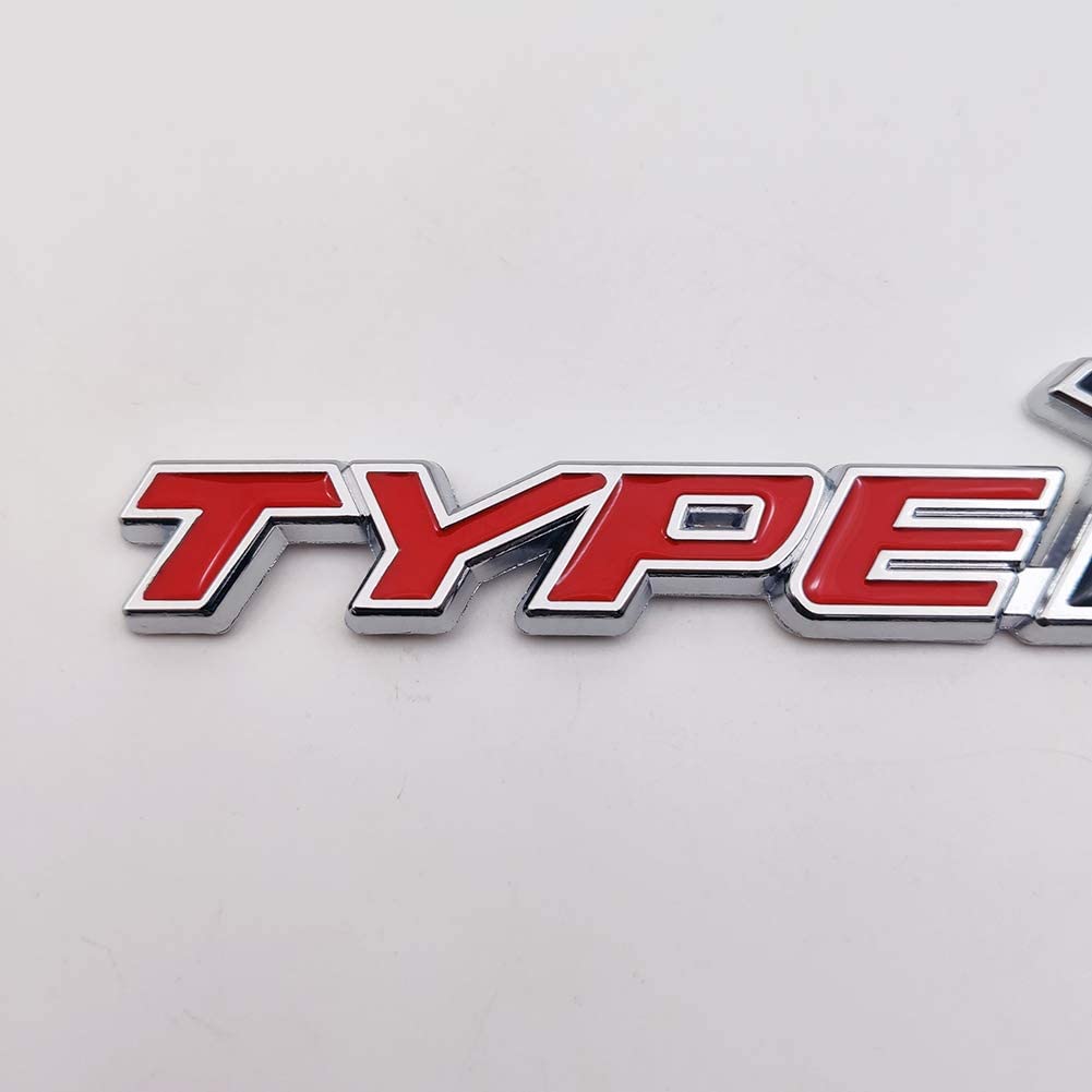 CarOxygen - 3D Letter Metal Emblem Badge {Type R,Metal}, TYPE Black,R Red,