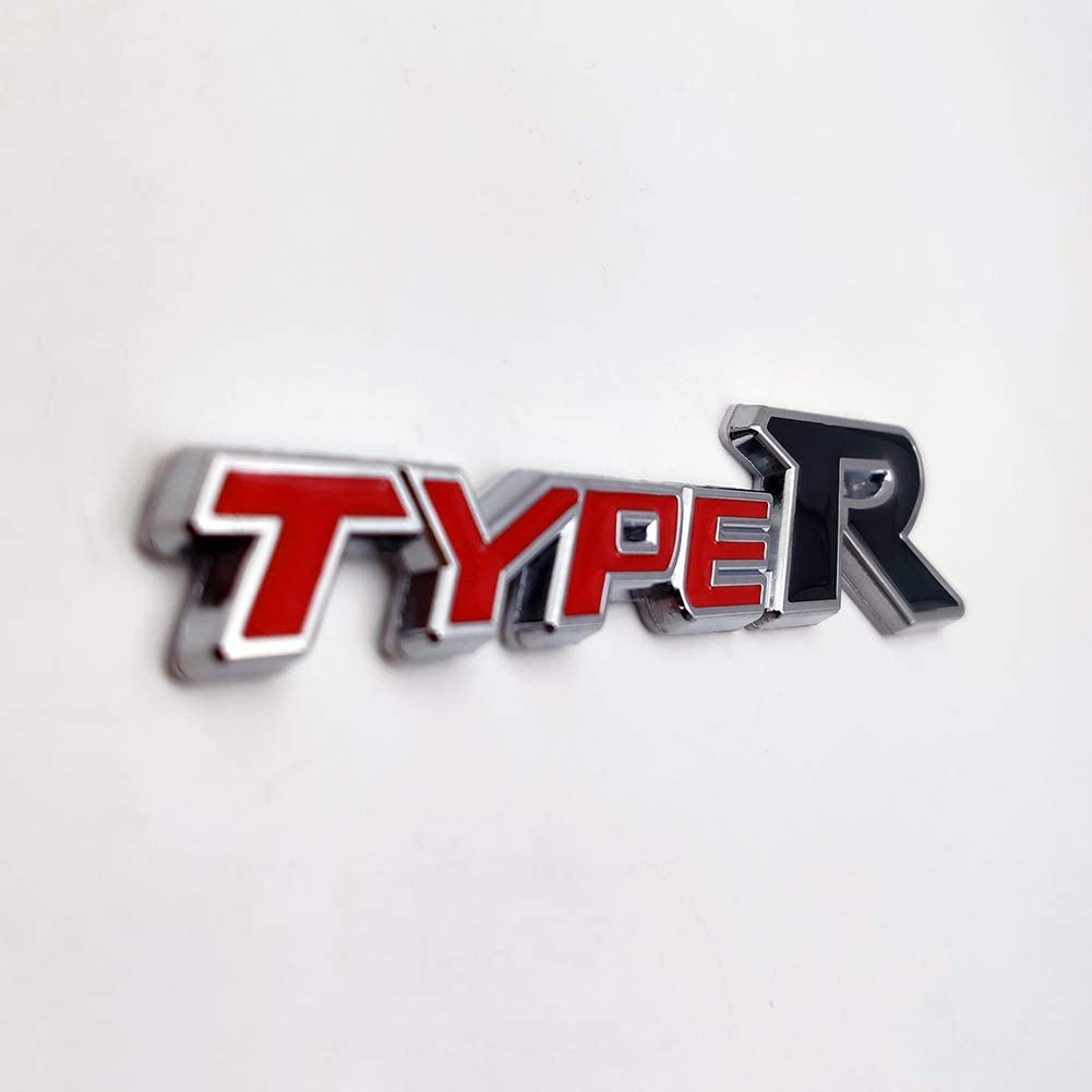 CarOxygen - 3D Letter Metal Emblem Badge {Type R,Metal}, TYPE Black,R Red,