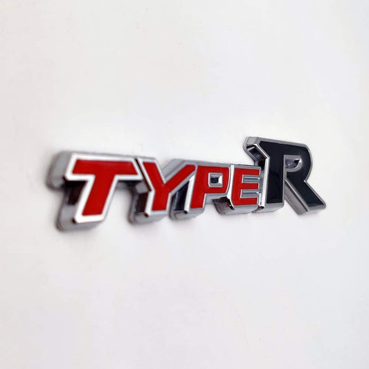 CarOxygen 3D Letter Metal Emblem TYPE R Badge (Black Red)