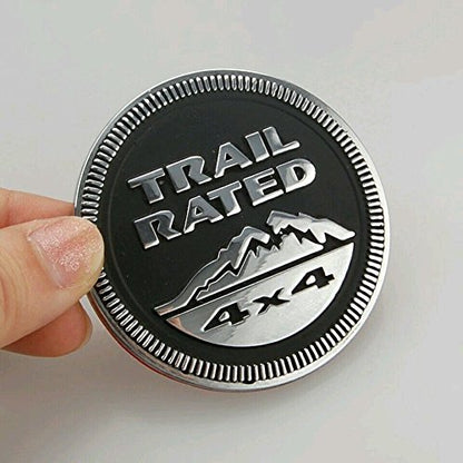 3D Trail Rated Red and Black Badge Emblem Sticker Decal for JeepCar Bike SUV Mobile Laptop (6 cm)