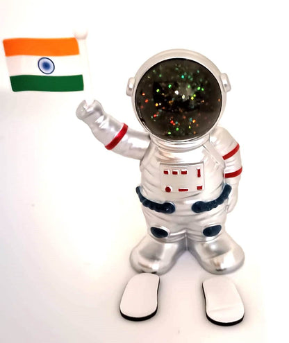 Astronaut Figures Solar Toys, Astronaut Decor, Astronaut Space Toys Planet Resin Statues, Space Gifts for Car and Home (Silver/White)
